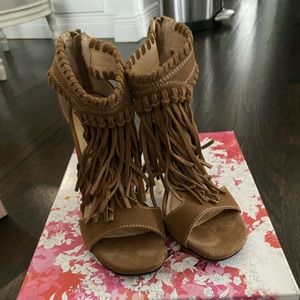 Chinese Laundry Santa Fe Fringe Heel Sandals